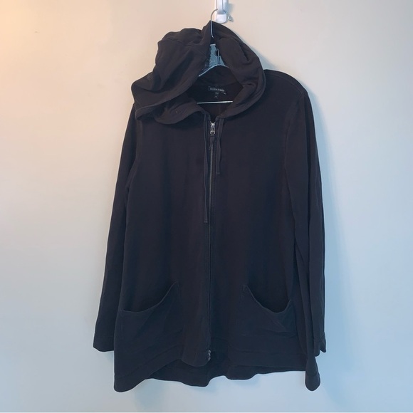 Eileen Fisher Jackets & Blazers - Eileen Fisher Black Jacket with Hood and Pockets XL